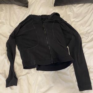 Lululemon black cropped zip up hoodie